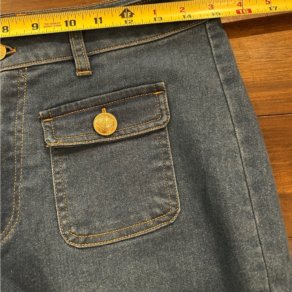 Jason Wu Stretch Wide Leg Jeans Size 6 Gold Buttons New Without Tags - Picture 6 of 12